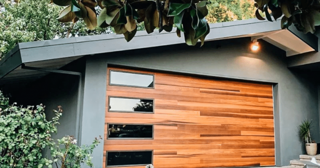 modern wood garage doors